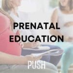 pregnant person holding booklet